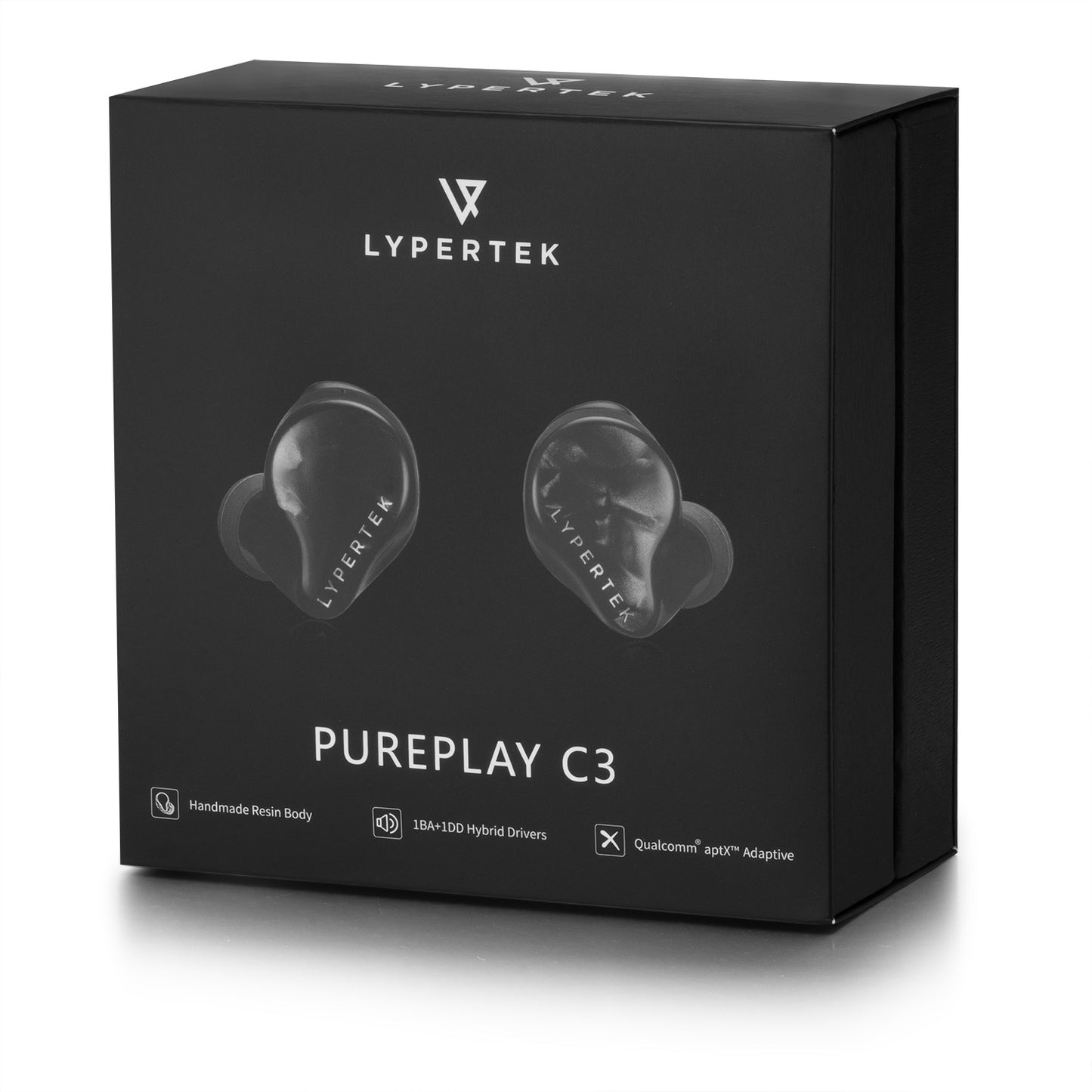 LYPERTEK PUREPLAY C3 - 1BA+1DD Hybrid Drivers, Handmade Eye-Catching Resin Body, Luxury Matel Charging Case, Qualcomm Chipset.
